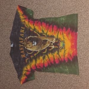 Rastafari Lion From Zion Tie Dye Multicolor Unisex Youth T-shirt Size M